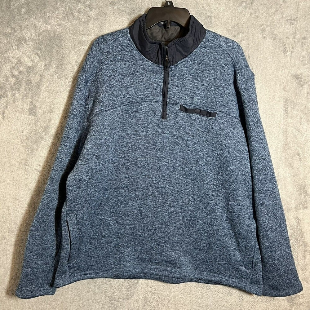 Eddie Bauer Men's Fleece Sweater Jacket Long Sleeve 1/4 Zip‎ Size 2XL XXL EUC